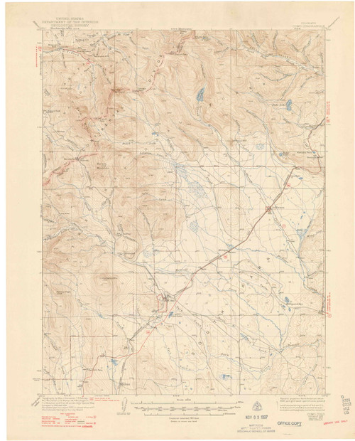 Como, Colorado 1937 (1947) USGS Old Topo Map Reprint 15x15 CO Quad 402263