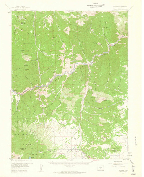Cotopaxi, Colorado 1959 (1961) USGS Old Topo Map Reprint 15x15 CO Quad 402269