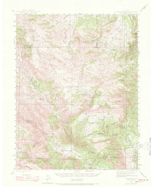Cover Mtn., Colorado 1942 (1972) USGS Old Topo Map Reprint 15x15 CO Quad 402271