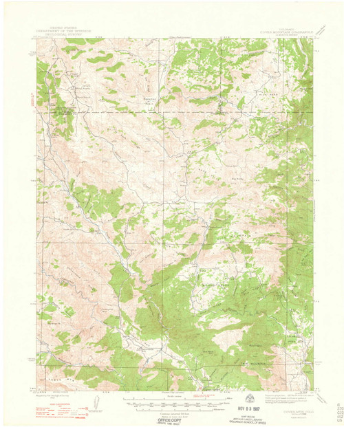 Cover Mtn., Colorado 1948 (1948) USGS Old Topo Map Reprint 15x15 CO Quad 402272