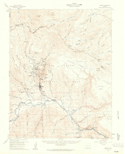 Creede, Colorado 1959 (1961) USGS Old Topo Map Reprint 15x15 CO Quad 402281