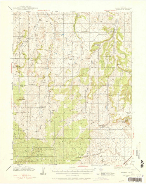 Elbert, Colorado 1940 (1956) USGS Old Topo Map Reprint 15x15 CO Quad 402868