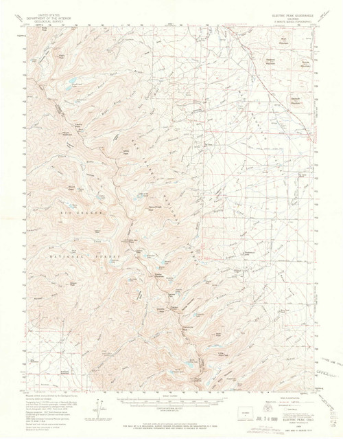 Electric Peak, Colorado 1959 (1965) USGS Old Topo Map Reprint 15x15 CO Quad 402873