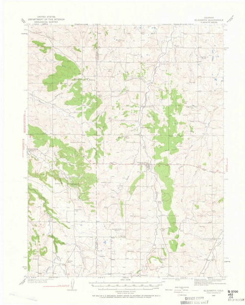 Elizabeth, Colorado 1939 (1963) USGS Old Topo Map Reprint 15x15 CO Quad 402876
