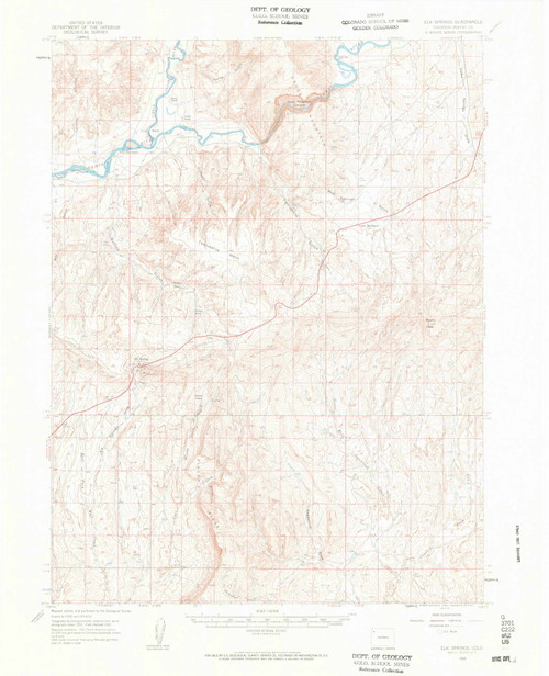 Elk Springs, Colorado 1960 (1962) USGS Old Topo Map Reprint 15x15 CO Quad 402884