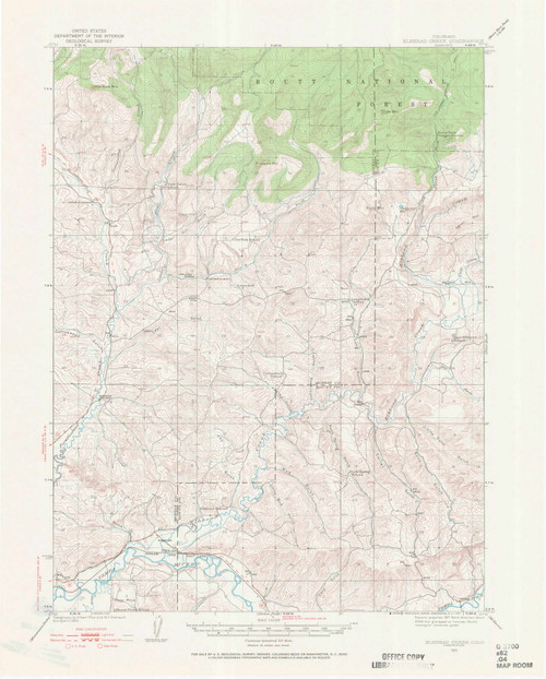 Elkhead Creek, Colorado 1923 (1971) USGS Old Topo Map Reprint 15x15 CO Quad 402885