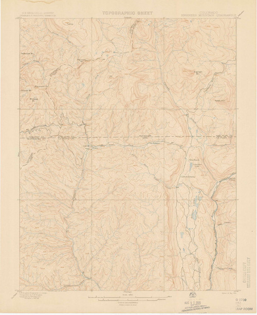 Engineer Mountain, Colorado 1900 (1900) USGS Old Topo Map Reprint 15x15 CO Quad 402896