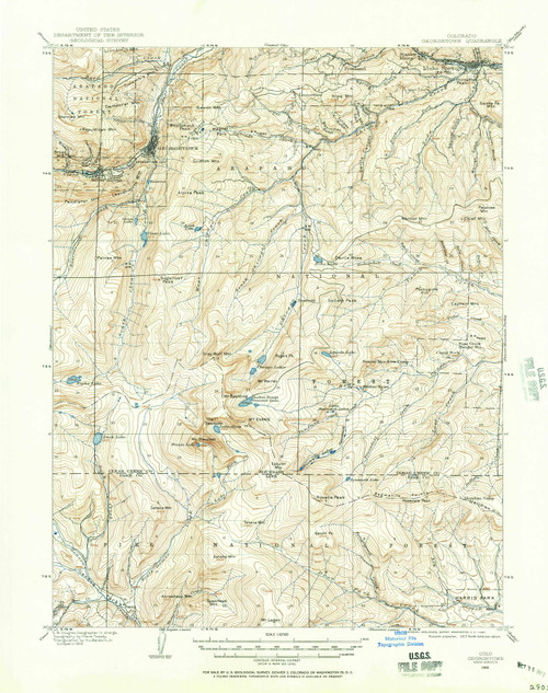Georgetown, Colorado 1903 (1957) USGS Old Topo Map Reprint 15x15 CO Quad 233064