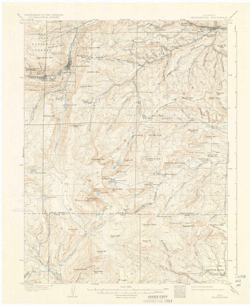 Georgetown, Colorado 1905 (1934) USGS Old Topo Map Reprint 15x15 CO Quad 402808