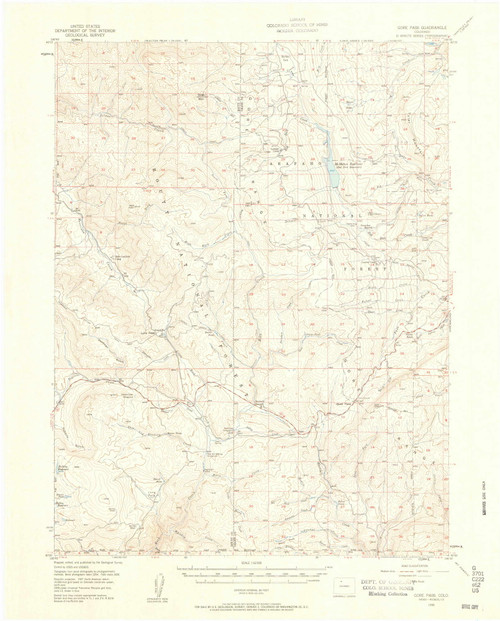 Gore Pass, Colorado 1956 (1958) USGS Old Topo Map Reprint 15x15 CO Quad 402813