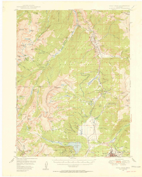Holy Cross, Colorado 1949 (1955) USGS Old Topo Map Reprint 15x15 CO Quad 402830
