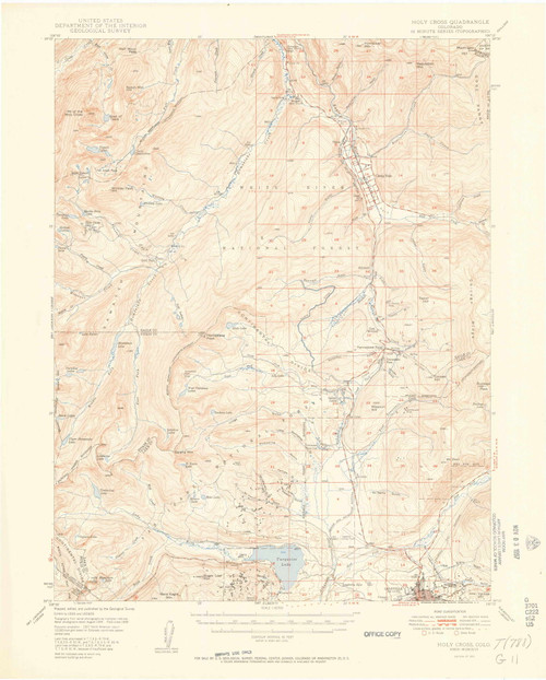 Holy Cross, Colorado 1951 (1951) USGS Old Topo Map Reprint 15x15 CO Quad 402832