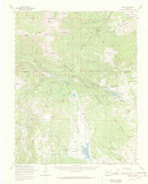 Jasper, Colorado 1967 (1972) USGS Old Topo Map Reprint 15x15 CO Quad 402847