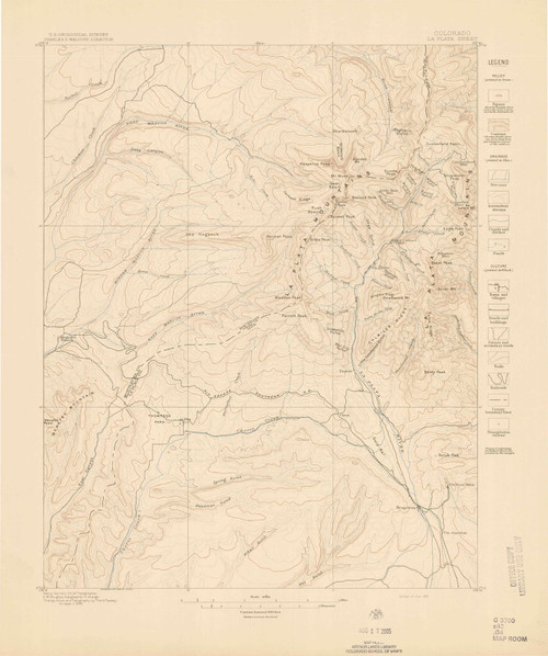 La Plata, Colorado 1897 (1897) USGS Old Topo Map Reprint 15x15 CO Quad 402761