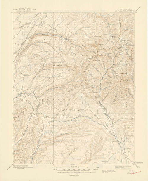 La Plata, Colorado 1908 (1946) USGS Old Topo Map Reprint 15x15 CO Quad 402757
