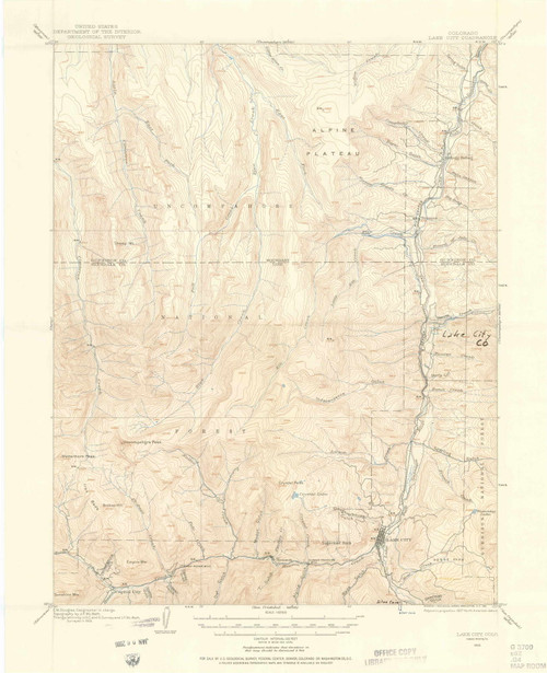 Lake City, Colorado 1903 (1955) USGS Old Topo Map Reprint 15x15 CO Quad 402768