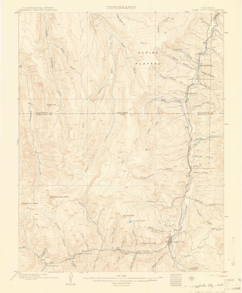 Lake City, Colorado 1905 (1905) USGS Old Topo Map Reprint 15x15 CO Quad 402769