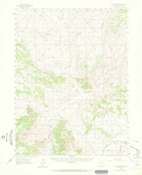 Lone Mountain, Colorado 1960 (1968) USGS Old Topo Map Reprint 15x15 CO Quad 402773