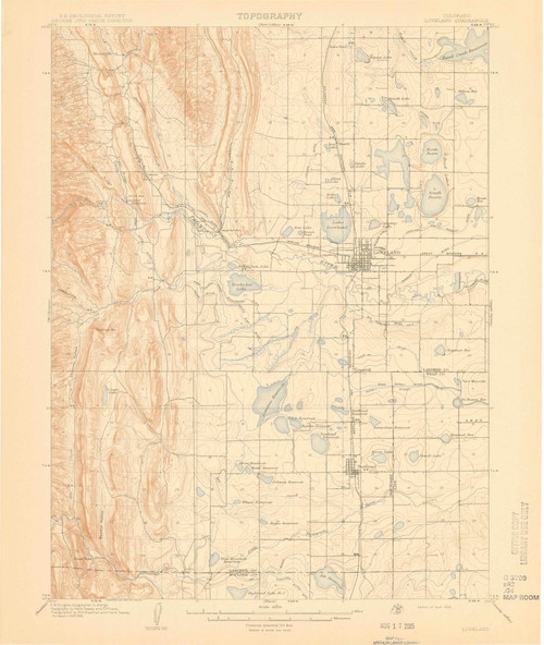 Loveland, Colorado 1908 (1908) USGS Old Topo Map Reprint 15x15 CO Quad 402785