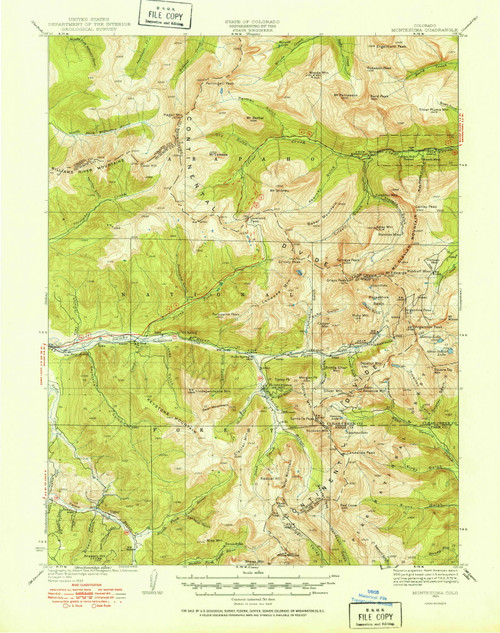 Montezuma, Colorado 1924 (1924) USGS Old Topo Map Reprint 15x15 CO Quad 233801