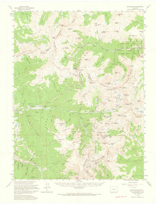 Montezuma, Colorado 1958 (1966) USGS Old Topo Map Reprint 15x15 CO Quad 402696