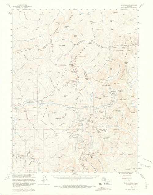 Montezuma, Colorado 1958 (1966) USGS Old Topo Map Reprint 15x15 CO Quad 402697