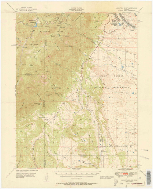 Mount Big Chief, Colorado 1951 (1951) USGS Old Topo Map Reprint 15x15 CO Quad 402714