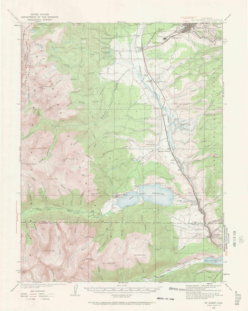 Mount Elbert, Colorado 1935 (1963) USGS Old Topo Map Reprint 15x15 CO Quad 402716