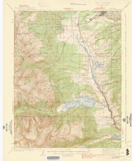 Mount Elbert, Colorado 1939 (1939) USGS Old Topo Map Reprint 15x15 CO Quad 402720