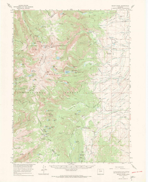 Mount Ethel, Colorado 1955 (1969) USGS Old Topo Map Reprint 15x15 CO Quad 402723