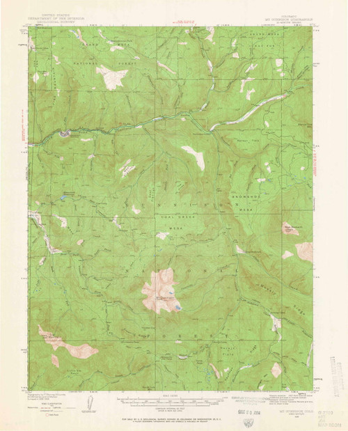 Mount Gunnison, Colorado 1938 (1963) USGS Old Topo Map Reprint 15x15 CO Quad 402725