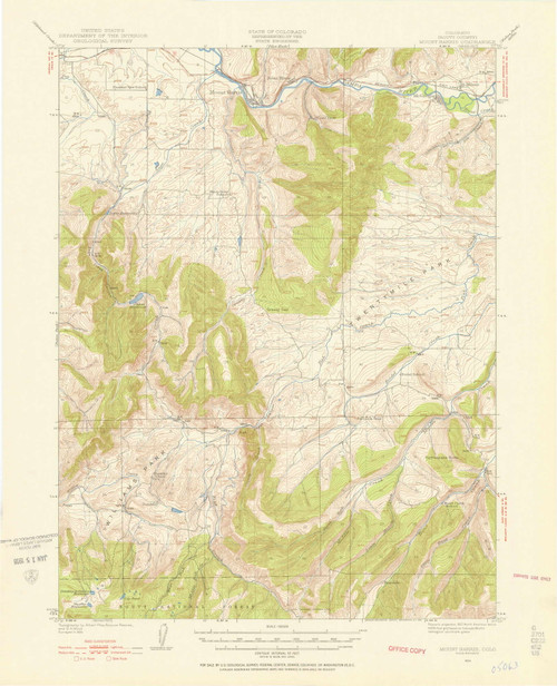 Mount Harris, Colorado 1924 (1956) USGS Old Topo Map Reprint 15x15 CO Quad 402730