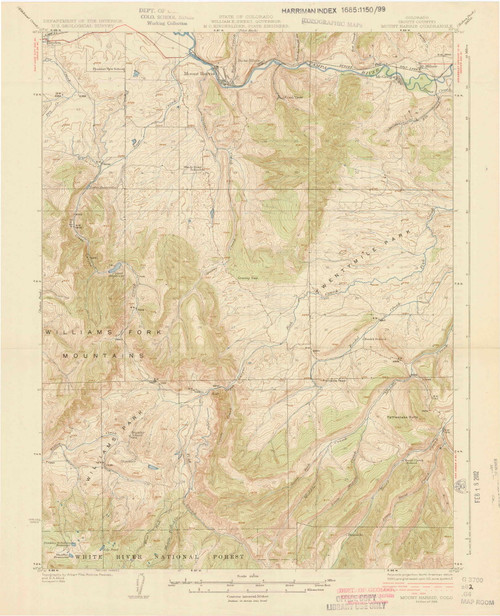 Mount Harris, Colorado 1926 (1926) USGS Old Topo Map Reprint 15x15 CO Quad 402732