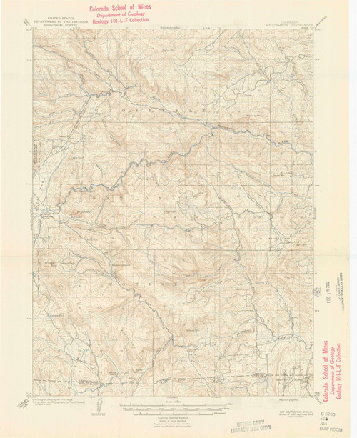 Mount Olympus, Colorado 1907 (1946) USGS Old Topo Map Reprint 15x15 CO Quad 402747