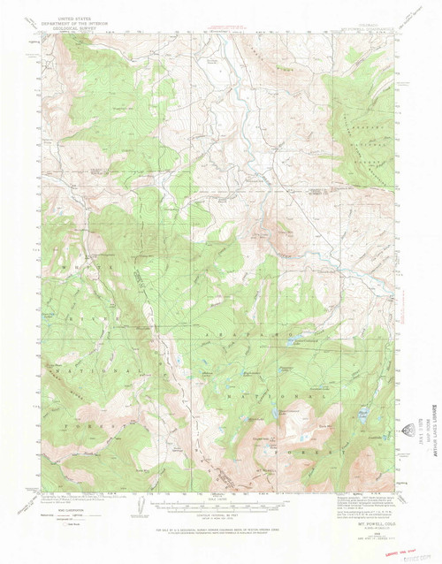 Mount Powell, Colorado 1933 (1974) USGS Old Topo Map Reprint 15x15 CO Quad 402750