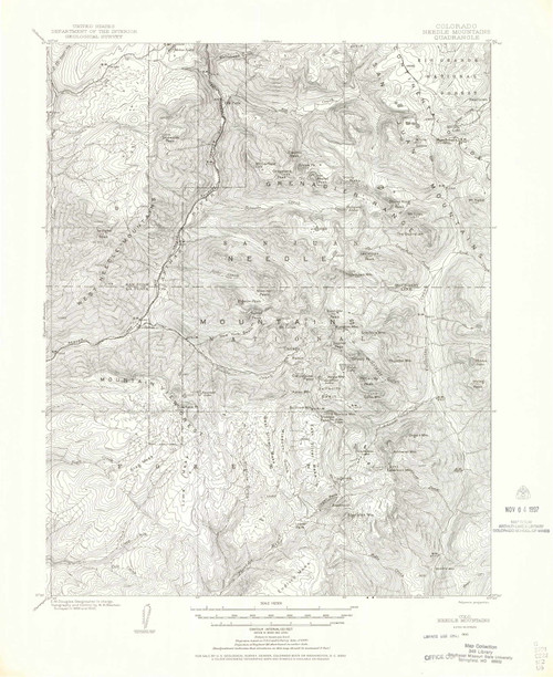 Needle Mountains, Colorado 1900 (1969) USGS Old Topo Map Reprint 15x15 CO Quad 402638