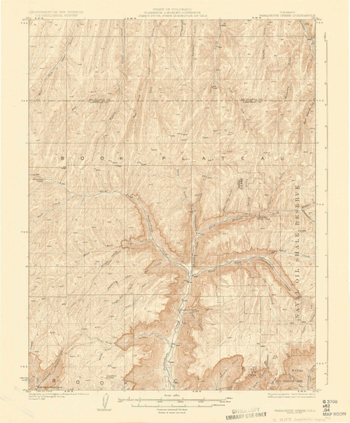 Parachute Creek, Colorado 1927 (1927) USGS Old Topo Map Reprint 15x15 CO Quad 402661