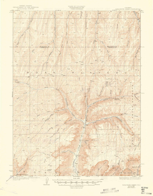 Parachute Creek, Colorado 1927 (1948) USGS Old Topo Map Reprint 15x15 CO Quad 402659