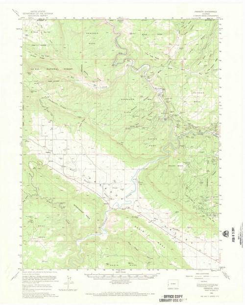 Paradox, Colorado 1960 (1969) USGS Old Topo Map Reprint 15x15 CO Quad 402662