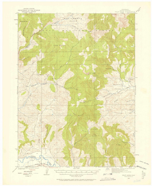 Pilot Knob, Colorado 1923 (1958) USGS Old Topo Map Reprint 15x15 CO Quad 402671