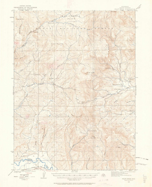 Pilot Knob, Colorado 1923 (1963) USGS Old Topo Map Reprint 15x15 CO Quad 402670