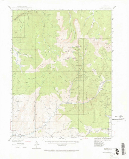 Pitkin, Colorado 1941 (1966) USGS Old Topo Map Reprint 15x15 CO Quad 402675