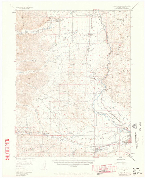 Poncha Springs, Colorado 1956 (1962) USGS Old Topo Map Reprint 15x15 CO Quad 402687