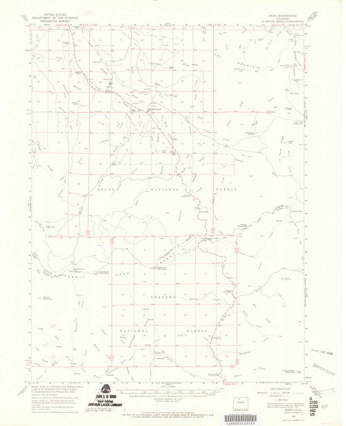 Rand, Colorado 1956 (1969) USGS Old Topo Map Reprint 15x15 CO Quad 402589