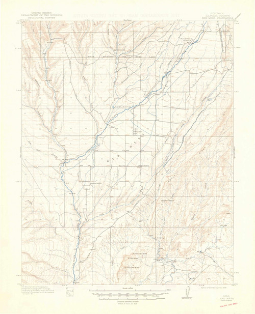 Red Mesa, Colorado 1913 (1949) USGS Old Topo Map Reprint 15x15 CO Quad 402597
