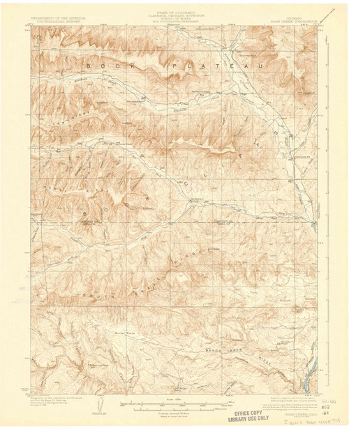 Roan Creek, Colorado 1929 (1929) USGS Old Topo Map Reprint 15x15 CO Quad 402609