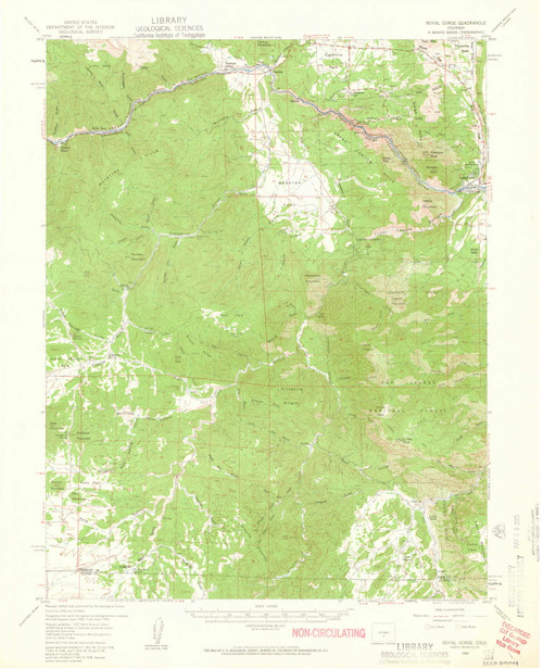 Royal Gorge, Colorado 1959 (1961) USGS Old Topo Map Reprint 15x15 CO Quad 402611
