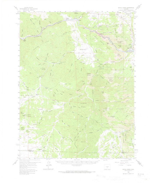 Royal Gorge, Colorado 1959 (1966) USGS Old Topo Map Reprint 15x15 CO Quad 402610