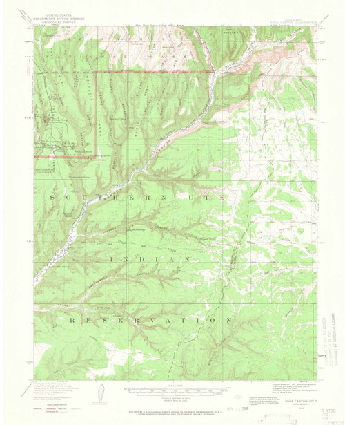 Soda Canyon, Colorado 1912 (1964) USGS Old Topo Map Reprint 15x15 CO Quad 402624