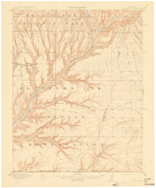 Soda Canyon, Colorado 1915 (1915) USGS Old Topo Map Reprint 15x15 CO Quad 402633